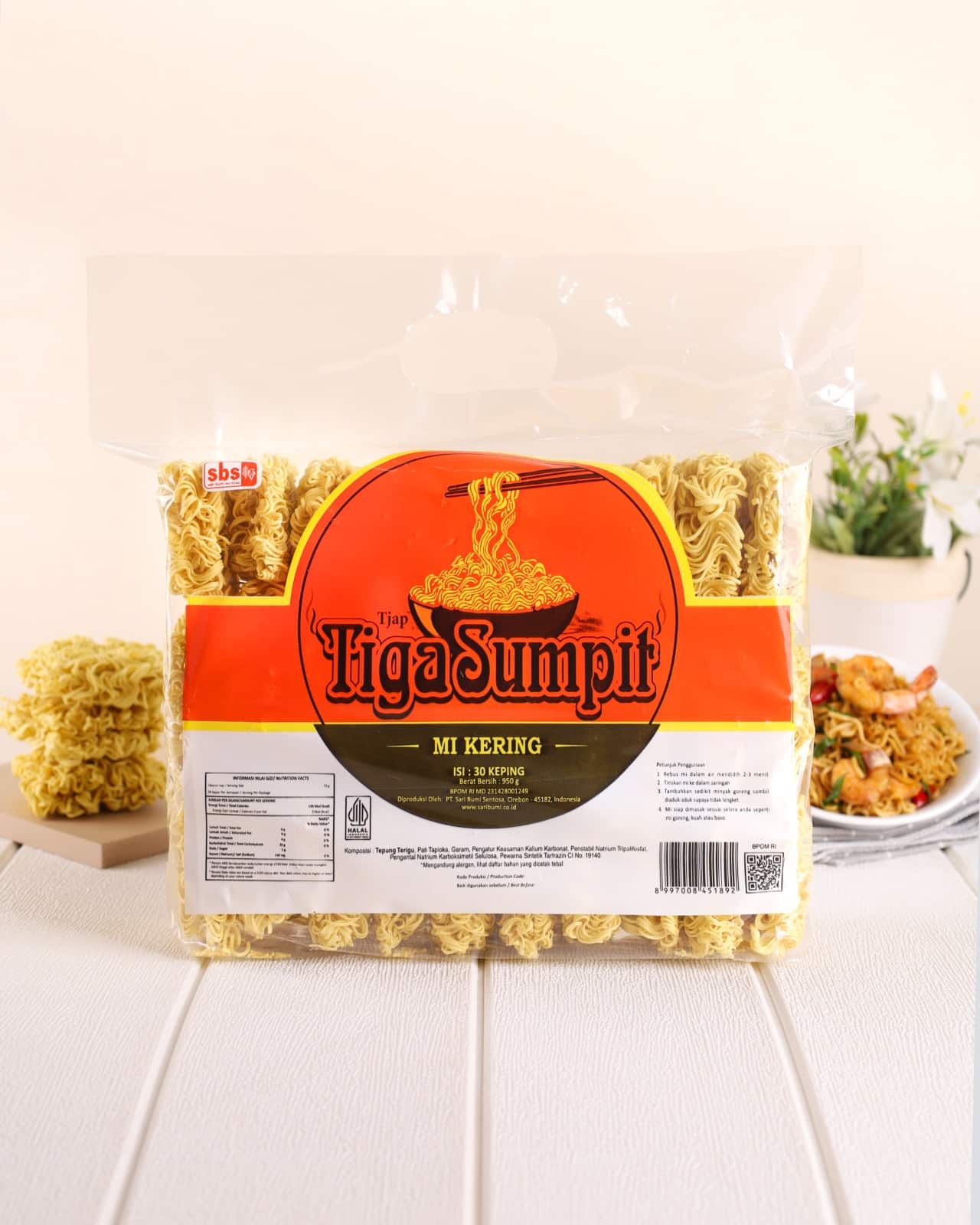 Mi Kering Tjap Tiga Sumpit